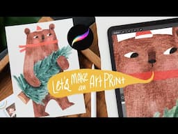 let's paint a cute bear and print it out in procreate 🤭 how to print procreate artwork with PIXMA