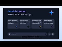 Build Gemini AI Chatbot in HTML CSS & JavaScript | Chatbot Like ChatGPT and Gemini