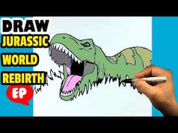 How to Draw JURASSIC WORLD REBIRTH - Trex in Bushes