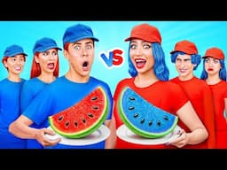 Red Food vs Blue Food Challenge | Funny Moments by Jelly DO Challenge