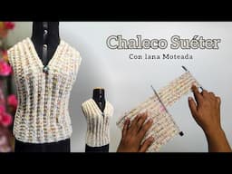 Chaleco Suéter de Mujer a Dos Agujas para la Talla XS hasta la XL – Tejidos de moda fáciles de tejer