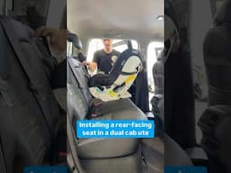 Watch Edwards Baby Car Seat Fitting install a rear-facing child seat in a dual cab ute. 🛻 👶