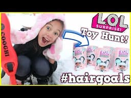 Giant LOL Surprise Hair Spray Toy Hunt! Big Sister Hair Goals Series 5 Dolls Blind Bags Pretend Play