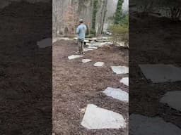 Charming pathway and waterfall on NEW pond in Huntersville, NC