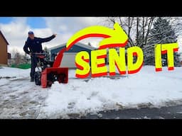 THROW HEAVY WET CURB SNOW FARTHER WITH AN ARIENS DELUXE 24 SNOWBLOWER