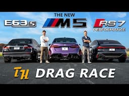 NEW BMW M5 vs Audi RS7 Performance vs AMG E63 S // DRAG & ROLL RACE