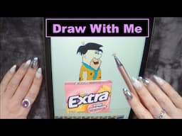 ASMR Gum Chewing Draw With Me On iPad | FredFlintstone | Writing Names