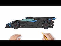 How to draw a BUGATTI BOLIDE / drawing Bugatti Bolid sports car step by step