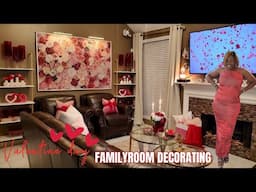 How to Decorate a Familyroom for Valentine's Day 💕Valentine's Day Decorating Ideas💞 DECORATE WITH ME