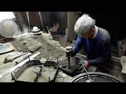 The process of making an organic strong kettle. Korea's oldest Bangjja Yugi craftsman