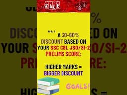 "SSC CGL JSO/SI-2 Special Offer: Get 30-60% Discount Based on Your Prelims Score! 🎯💰"