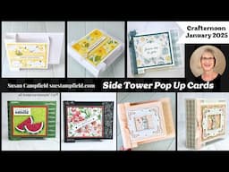 Crafternoon: Side Tower Pop Up Cards Suestampfield January 2025