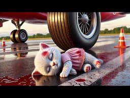 Kitten running after Plane✈️ - Wake-up call🙀#cat #cute #ai #catlover #aicat #cutecat