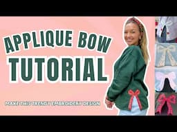 How to Embroider A Trendy Side Bow Applique Onto a Sweatshirt : Step by Step Tutorial Side Seam Bow