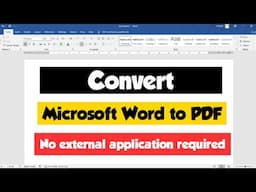 How to Convert Word to PDF in Tamil - Microsoft Word to PDF in Tamil - Just Haran