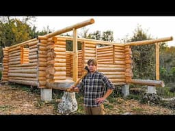 I Spent 1 Year Alone Building My First LOG CABIN With No Experience