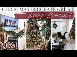 CHRISTMAS DECORATE WITH ME PT.4 | LIVING ROOM STYLING | AFFORDABLE HOLIDAY DECOR IDEAS