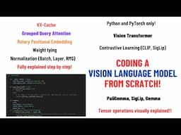 Coding a Multimodal (Vision) Language Model from scratch in PyTorch with full explanation