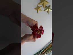 Easy Christmas Crafts - Chenille Poinsettia #christmasornaments #christmas2024 #christmasdecorations