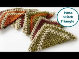 Crochet a Moss Stitch Triangle - Complete Tutorial - 4 Triangles Blanket