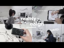 reality of a design student 😮‍💨 what i do, filming, design sketches, no sleep