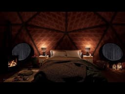 Winter In Dome House | Fireplace Sound For Sleep | 4K