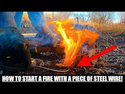 How to Start a Fire with a Piece of Steel Wire! Military Pilot Emergency Fire Starter!