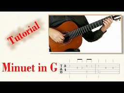 Minuet in G (Bach) - Easy Guitar Tutorial (score & TAB)