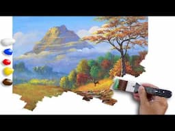 Acrylic Landscape Painting / Golden Landscape / Time-lapse / JMLisondra