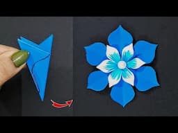 How To Make Paper Flower Craft | Flower Making With Paper | Easy Paper Flower Making Idea