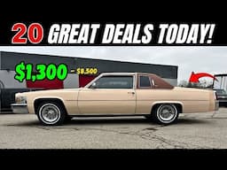 20 Classic Cars priced $1,300 to $8,500!