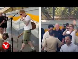 Police stop Ed Sheeran from busking on street in India