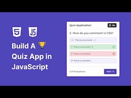 🏆 Build A Quiz App in HTML CSS & JavaScript | Quiz App Tutorial in JavaScript