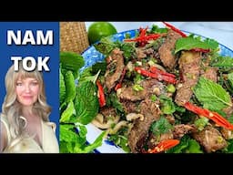 LAO NAM TOK | Waterfall Beef Salad | ນ້ຳຕົກ | ປິ້ງຊິ້ນນ້ຳຕົກ | น้ำตก | เนื้อย่างน้ำตก