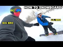 BIG BRO TEACHES LIL BRO HOW TO SNOWBOARD and JR JAZZ BASKETBALL GAME! 🏂🏀