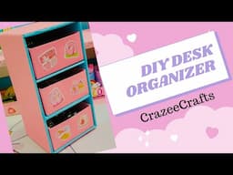 DIY desk organizer with waste cardboard box| Paper Crafts|