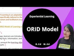 ORID Model | Experiential Learning