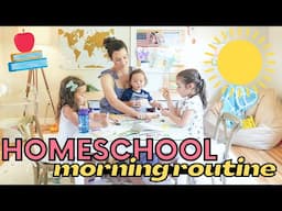 👩🏻‍🏫*UPDATED* Homeschool Morning Routine / PRESCHOOL & TK | 5 Year Old + 3 Year Old