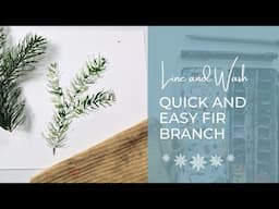 Easy line and wash drawing of Firbranch | Perfect for your Christmas cards