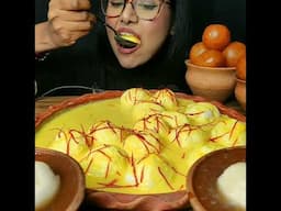 Eating Indian Sweets #foodiedarling #asmr #mukbang #indianfood #sweet #rasmalai #gulabjamun