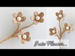 DIY Jute Flower | Flower making ideas with jute rope | Jute home decoration ideas handmade