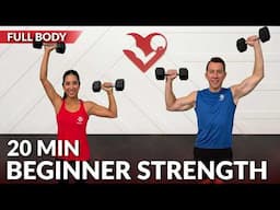 20 Min Beginner Strength Training for Women & Men at Home Full Body Dumbbell Workout Weight Over 50