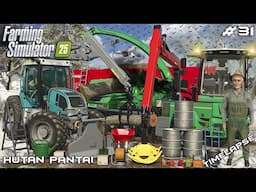 RUN OUT OF FUEL IN COBRA WHILE MAKING WOOD CHIPS | HUTAN PANTAI | Farming Simulator 25 | Episode 31