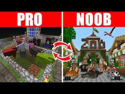 Minecraft NOOB vs. PRO: SWAPPED CRAZY ZOO in Minecraft (Compilation)