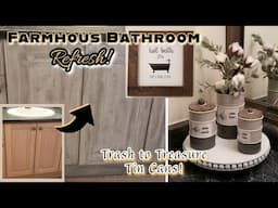 FARMHOUSE BATHROOM REFRESH!~Trash to Treasure Tin Cans~Rustic Farmhouse Wood Sign