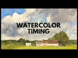 Real Time Watercolor Sky - (Watercolor Timing step - by- step)