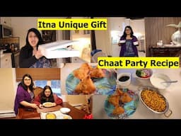 He Got Me This Unique Gift🎁 | Samosa Chaat Party | Chaat Recipe | Simple Living Wise Thinking