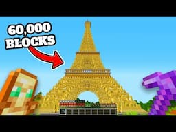 I Built The Eiffel Tower in Minecraft Hardcore