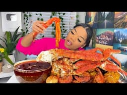 KING CRAB SEAFOOD BOIL MUKBANG | SEAFOOD BOIL MUKBANG| ITS SNOWING IN HOUSTON 😮❄️