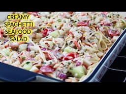 Creamy Spaghetti Seafood Salad: Delicious Shrimp, Crab, Lobster Seafood Salad